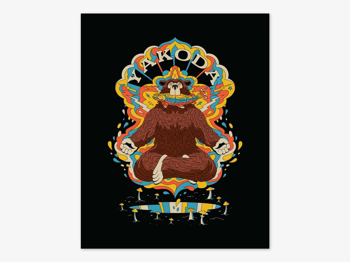 Trippy Grizzly Art Print