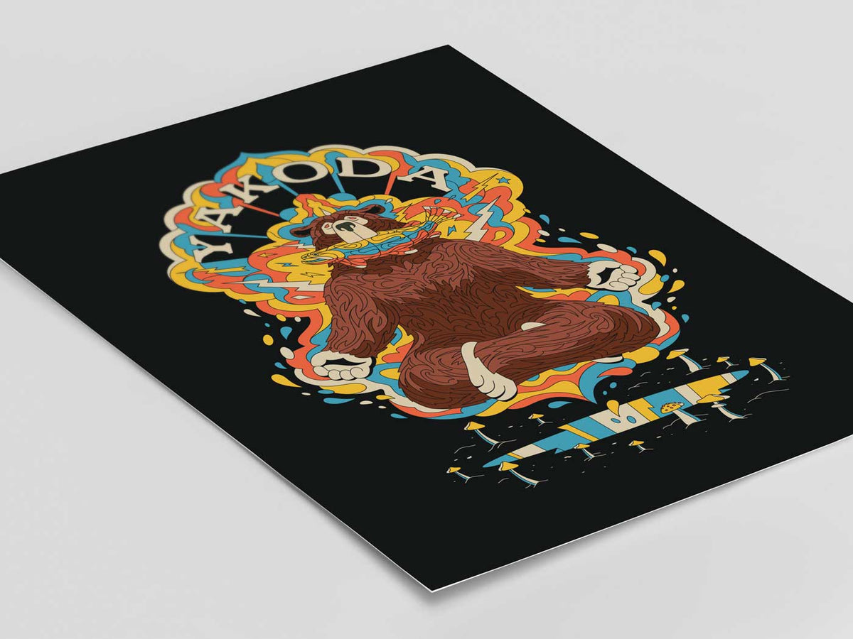 Trippy Grizzly Art Print