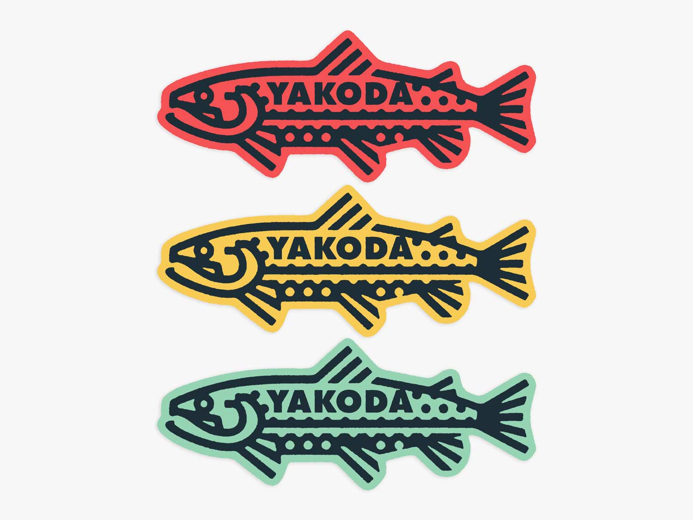 Yakoda Supply Trout Logo Sticker Pack