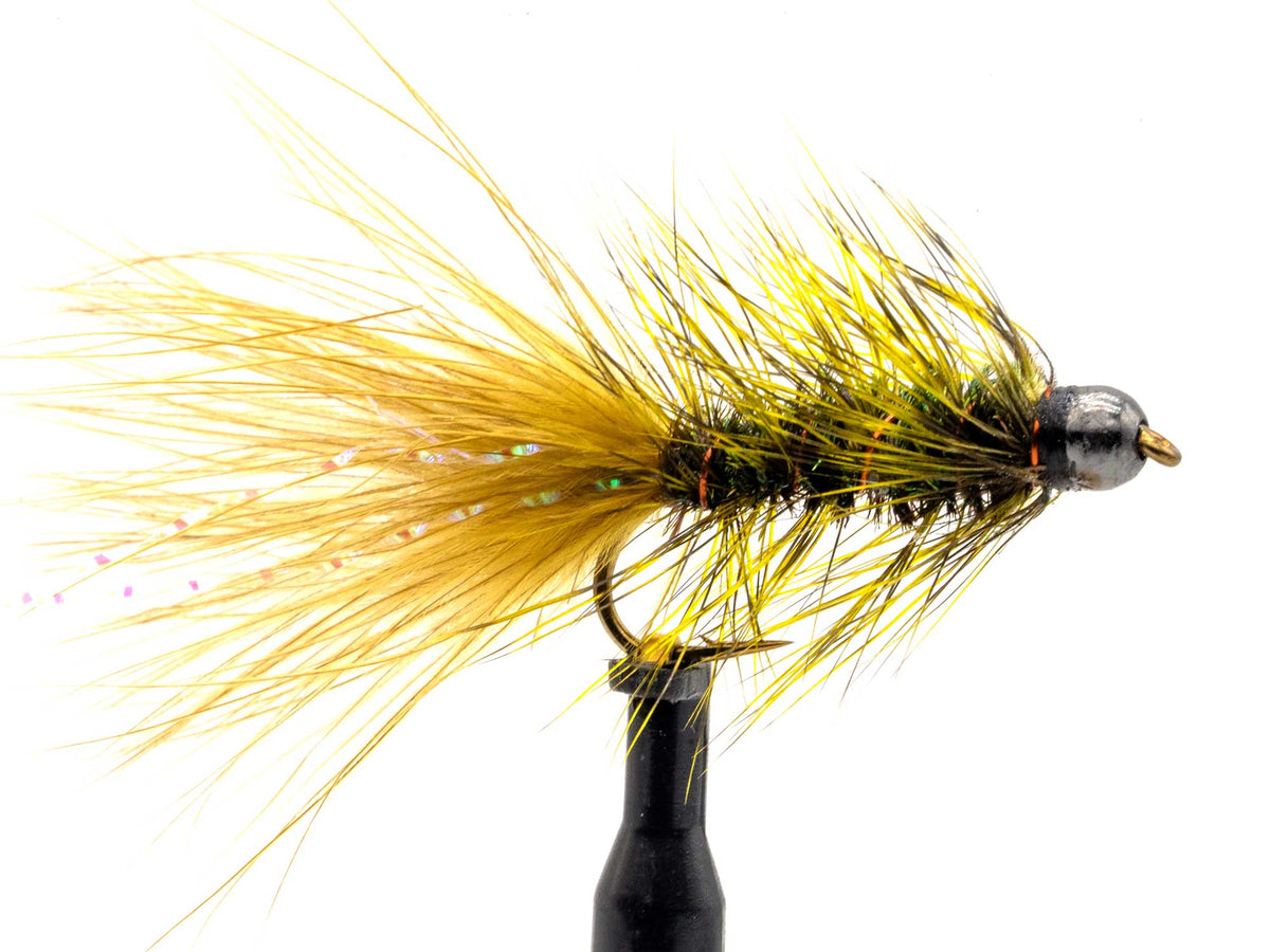 Tungsten Jig Head Woolly Bugger - Black and Olive