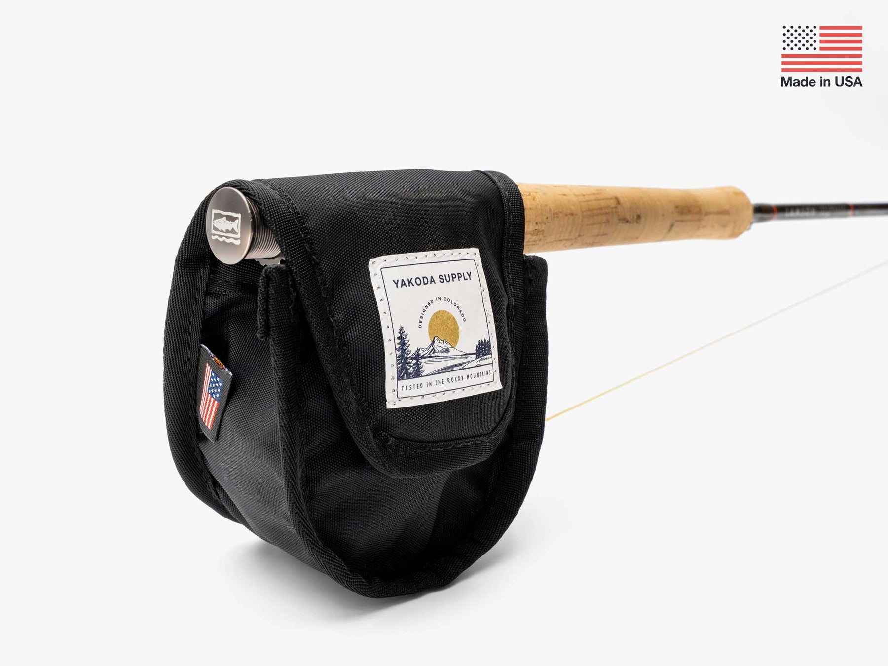 9 10 fly reel cover Reel Cover Upstream (made with recycled waders) / L