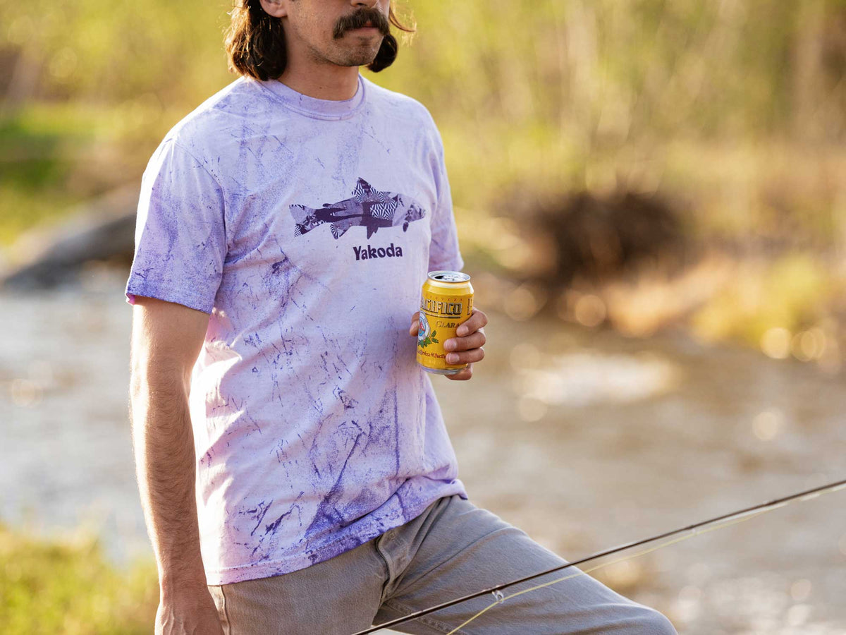 Trippy Trout Pigment Dyed Tee – Purple Blast